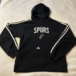 Adidas San Antonio Spurs Hooded Pull Over Sweater Kid size L(12-14) NWOT