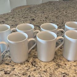 New Set Of 8 White Porcelain Coffee Mugs From MACYS 