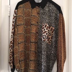 Women's Silk Animal Print Blouse