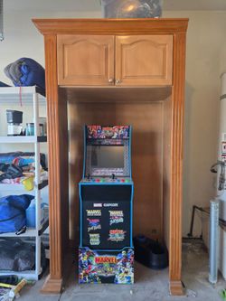 Custom build in garage refrigerator cabinets