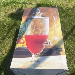 Cut Glass Beverage Dispenser Very Cute For Those Who Love To Entertain, Fill Our Beverage Dispenser With Ice Tea