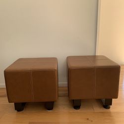Leather Ottoman/Stools/ Side Table- Great condition 