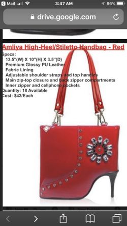 High heel stiletto hand bag new