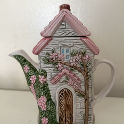 Cottagecore Ceramic House Teapot