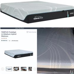 King Size 🔥 Tempur-Pedic TEMPUR-ProAdapt® 2.0 12" Medium Hybrid Mattress