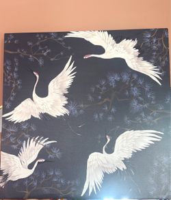 Canvas Crane Wall Art Painting