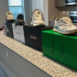 Bottega, Versace, Off White, Jordans  (size 6.5 boys and 38)