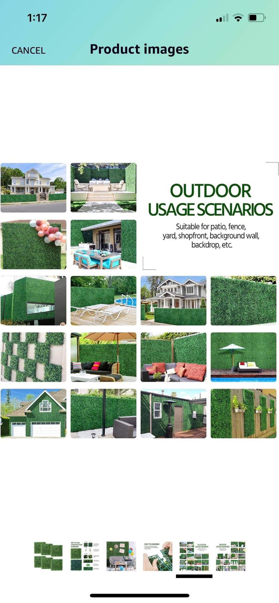 Artificial Boxwood Hedge Panels, 20"x20" Grass Wall, Green Backdrop Wall, Greenery Wall, UV Protected Privacy Hedge Screen Fence for Indoor, Outdoor, 