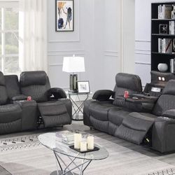 Power Recliner Sofa And Loveseat  ($2,300 Or Best Offer)