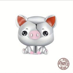 🐷 New! 925 Sterling Silver Piggy Pig Charm w Gift Bag
