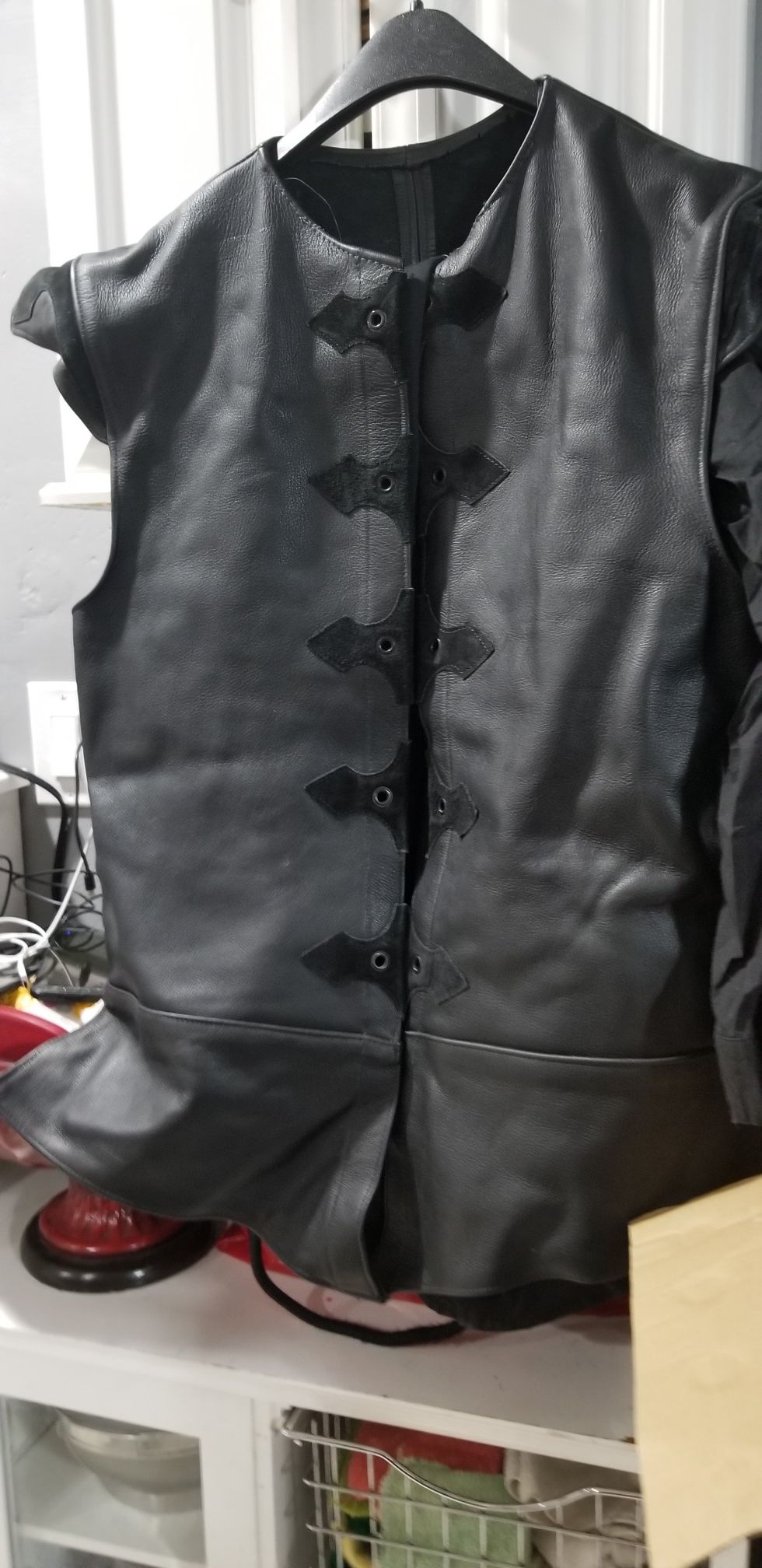 Men's leather vest custom made at the Renaissance Festival