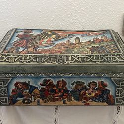 Antique Large,LEBKUCHENFABRIK Gingerbread Tin Nurnberg E.Otto Schmidt