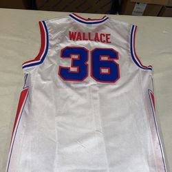Reebok Rasheed Wallace Hardwood Mens Large  Detroit Pistons Jersey 1978-81 Clean