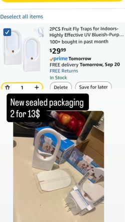 2PCS Fruit Fly Traps for Indoors- Highly Effective UV Blueish-Purple Light | Plug-in Fly Trap for Flies, Fruit Flies, Moths, Gnats, and Other Flying I