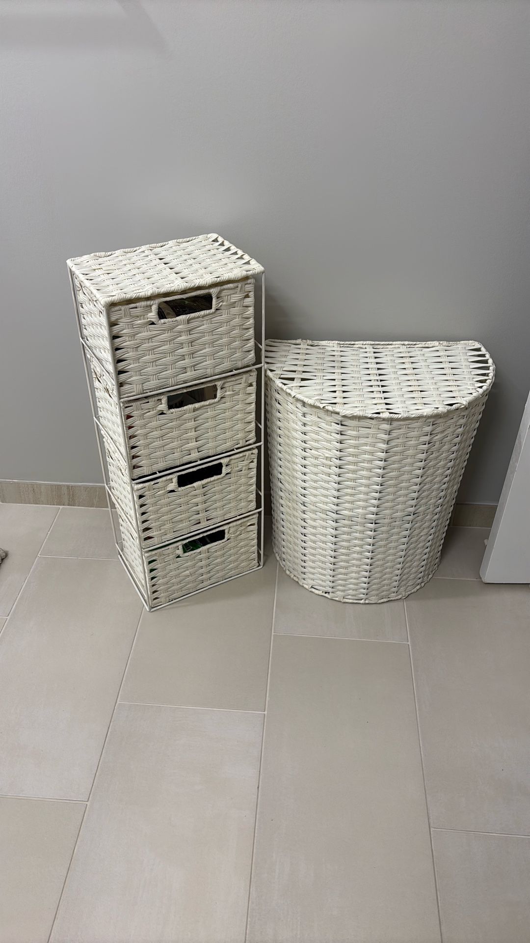 Bathroom 4-drawer Cabinet & Laundry Hamper