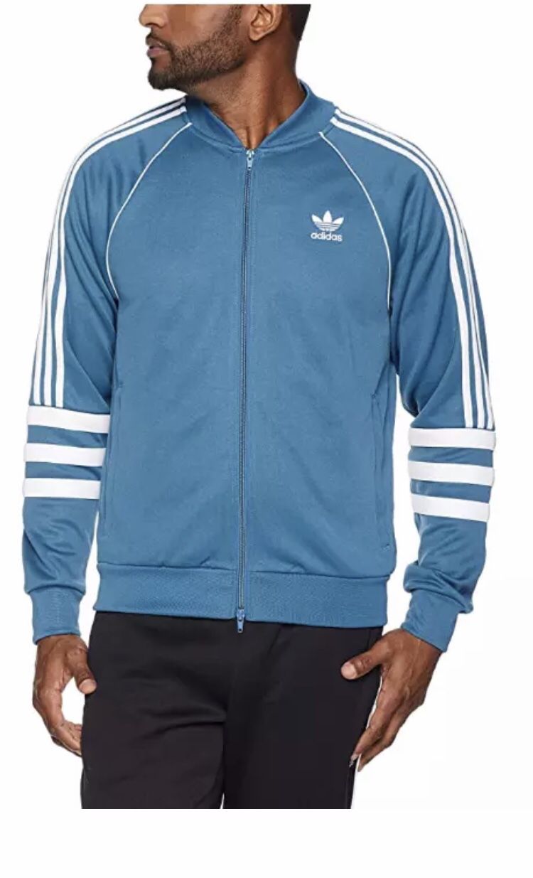 Adidas Track Sweater Jacket Men’s Size:L New With Tags DJ2857 Blue & White