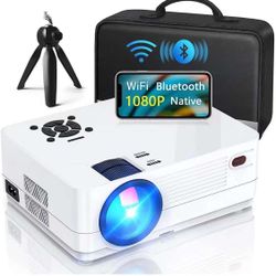 Native 1080P Projector with WiFi and Two-Way Bluetooth, Full HD Movie Projector for Outdoor Movies, 300" Display Projector 4k Home Theater, Compatible