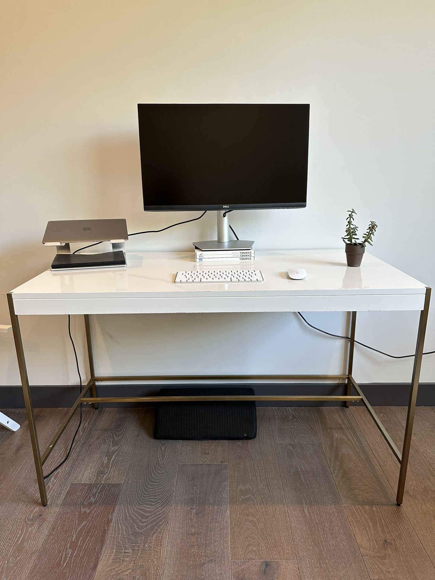 White And Gold West Elm Desk