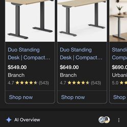 Electric sit and stand up duo desk