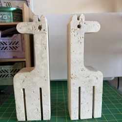Heavy Giraffe Stone Bookends 