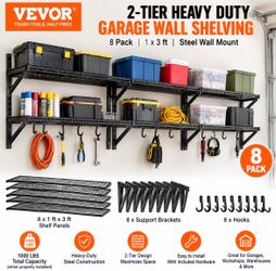 VEVOR Heavy-Duty Garage Wall Shelving – 8 Pack