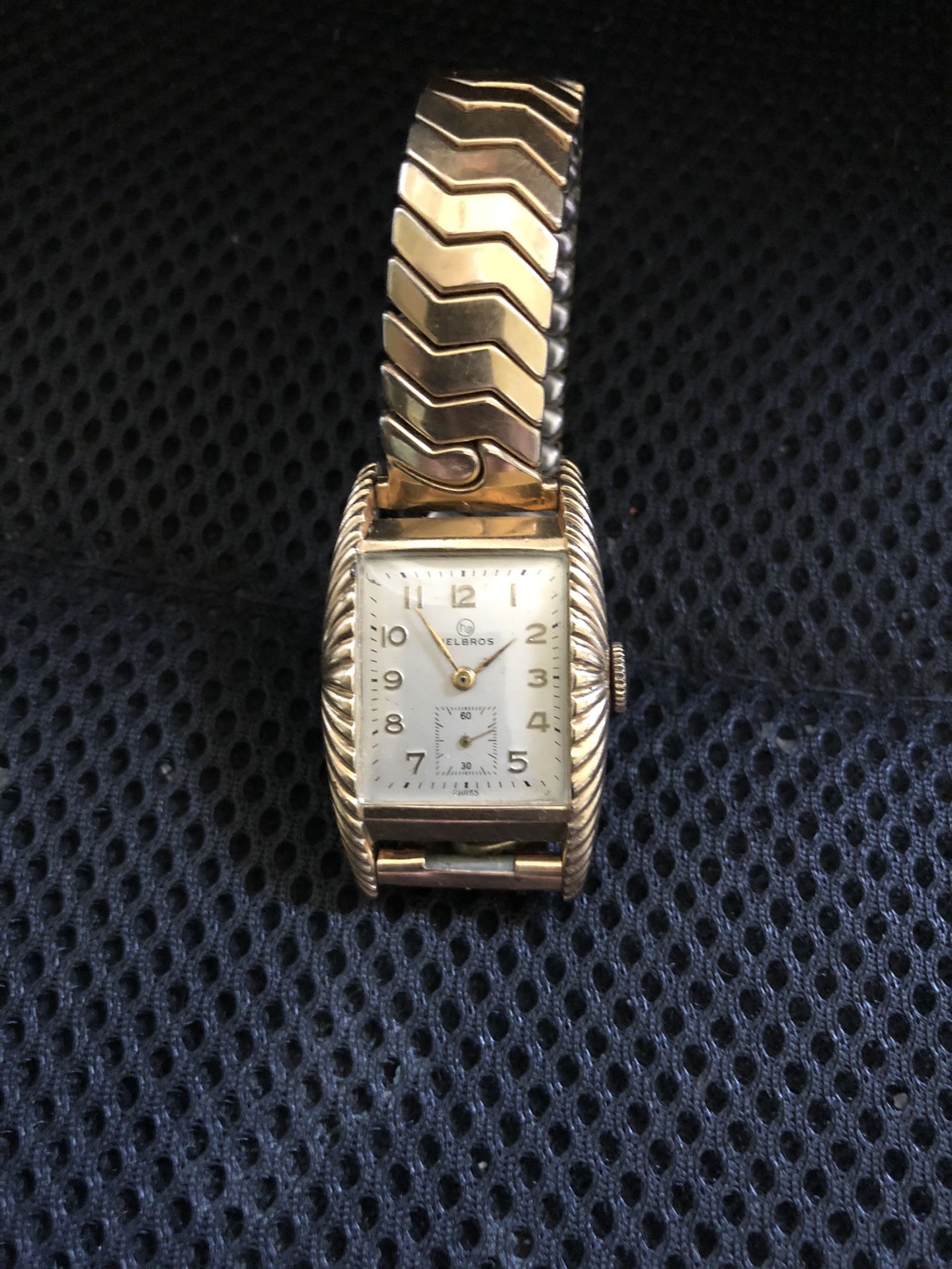 Beautiful Vintage Art Deco Hellbros Gold Plated Hand Wind Works Very Good