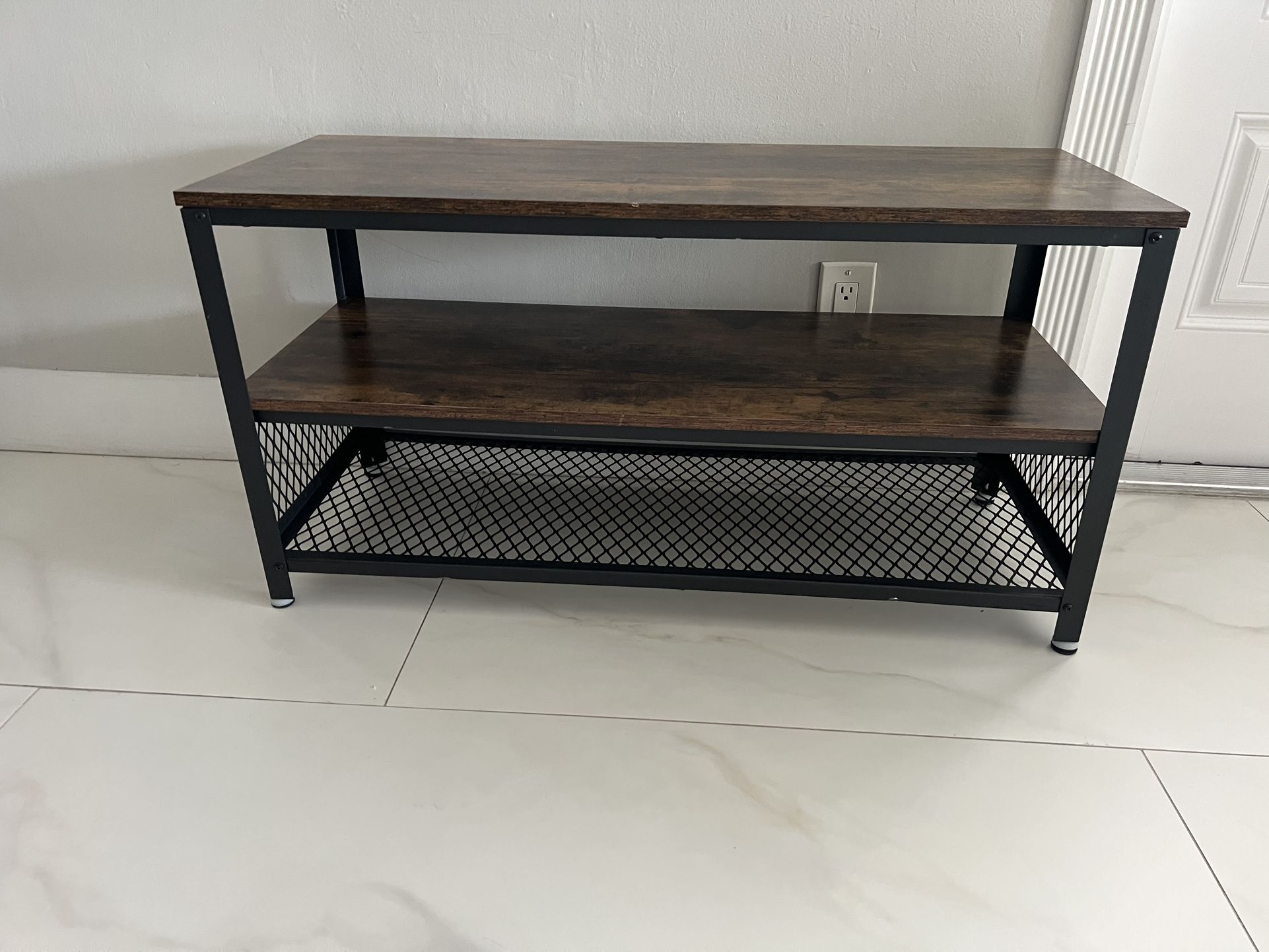 3-Tier Shoe Rack, Shelf Storage Bench with Metal Mesh Shelves and Seat, Free Standing Shoe Organizer for Entryway, (39"W x 15"D x 18"H)
