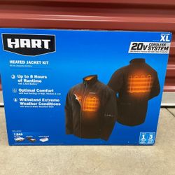 HART 20-Volt Men's Heated Medium-Duty Jacket Kit, Black, X-Large