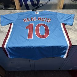 NWT Medium Philadelphia Phillies Powder Blue J.T. Realmuto Jersey Size Small