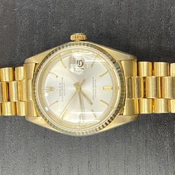  36mm Rolex Datejust Yellow Solid Gold Buy Sale Trade Box Papers Omega Cartier Chromehearts Silver 24k Scrap Diamonds Rings Cuban Chains 