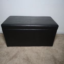 Dark Brown  faux leather storage ottoman bench. 

