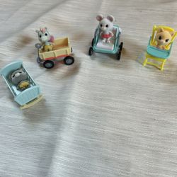 Honey Bee Acres 8pc Poseable Velvet Flocked Animals W/Accessories