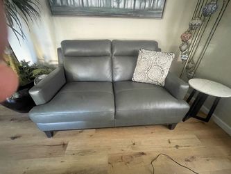 Leather couch (gray)