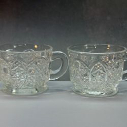 Set of (4) Vintage 1970s Smith Glass Company. Daisy and Buttons Punch Cups. 