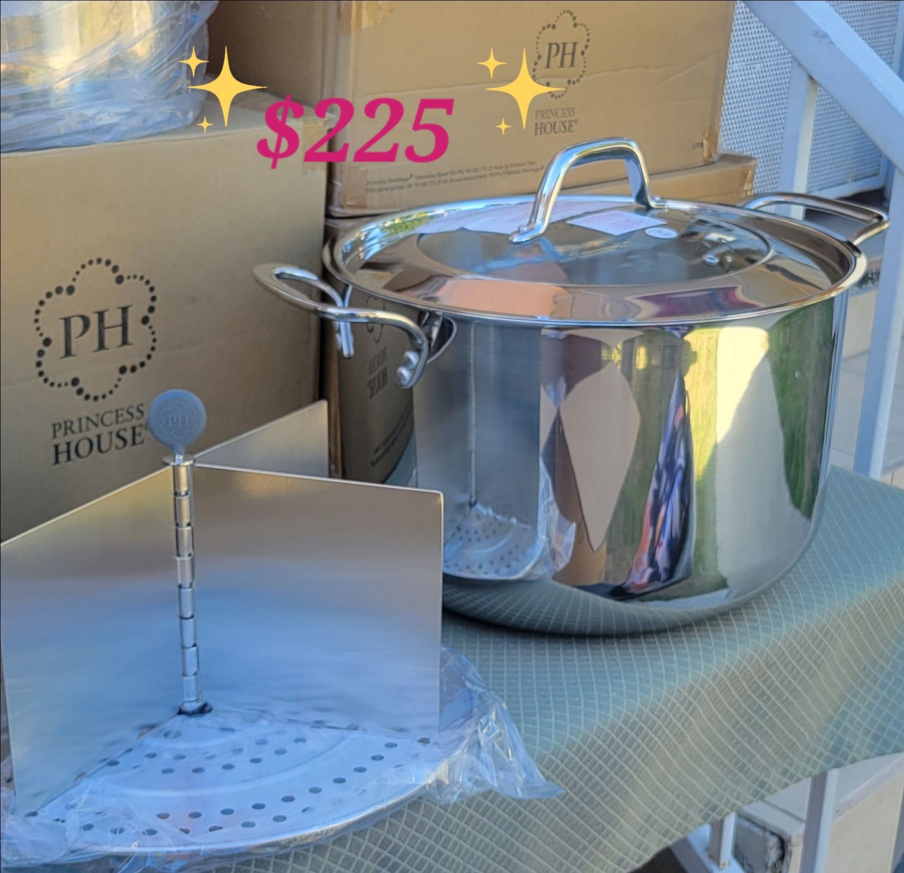 vaporera de 20Qt. con divisor y parrilla princess house. 🌻$225 precio firme🌻