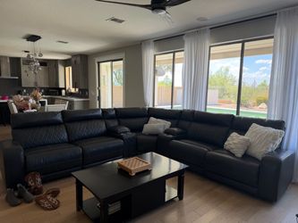 Ashly furniture leather dark grey sectional