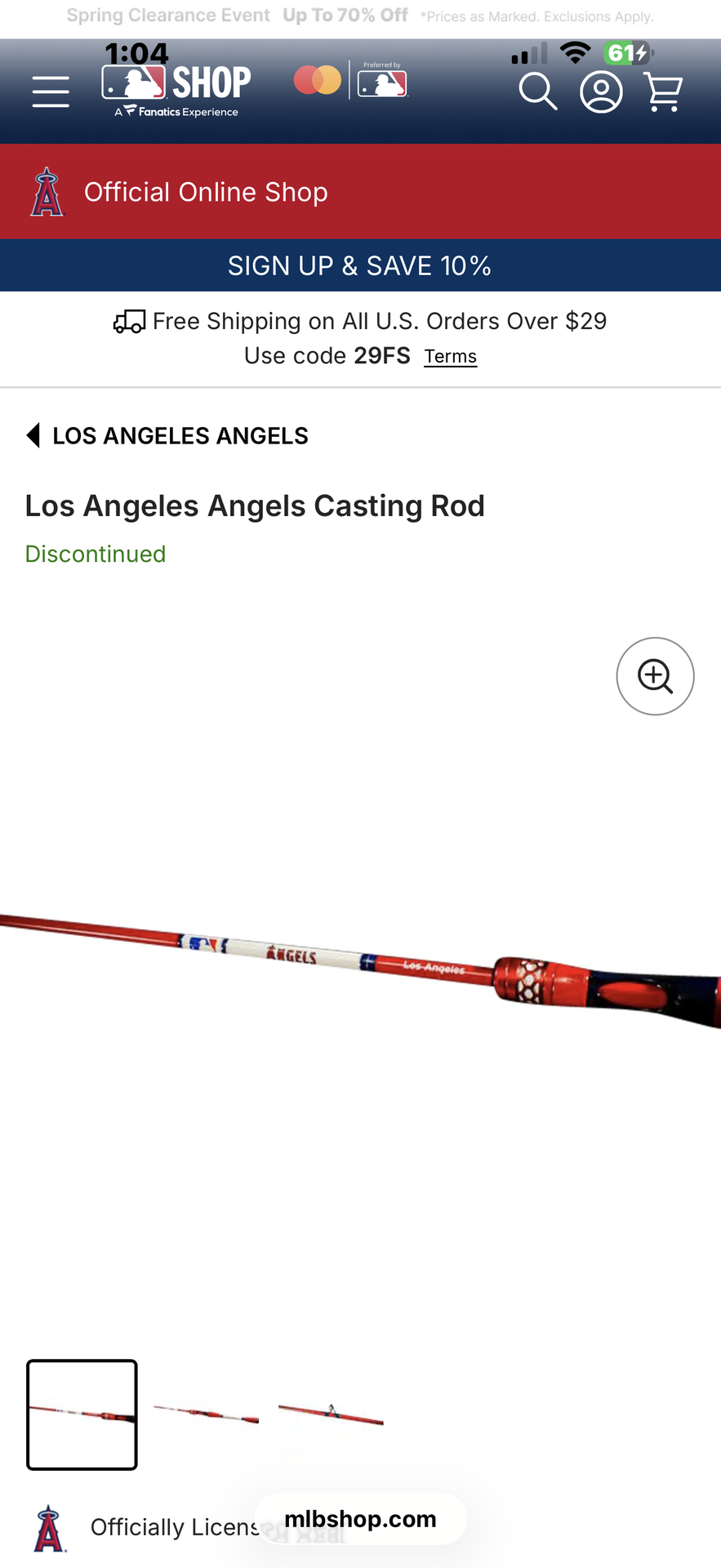 Discontinued Favorite Fishing MLB Los Angeles Angels Baitcaster Rod – New