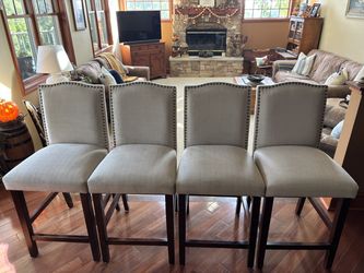 Set of 4  Countertop Farmhouse Fabric Chairs