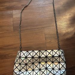 Iridescent Geometric Purse/clutch With Detachable Chain 