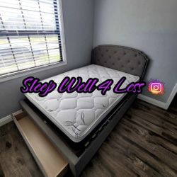 NEW  QUEEN BED FRAME AND MATTRESS 
