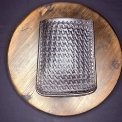 Ballard's Leather Co. Open Top Pouch w/Belt Loop Basket Weave 4"x 5"