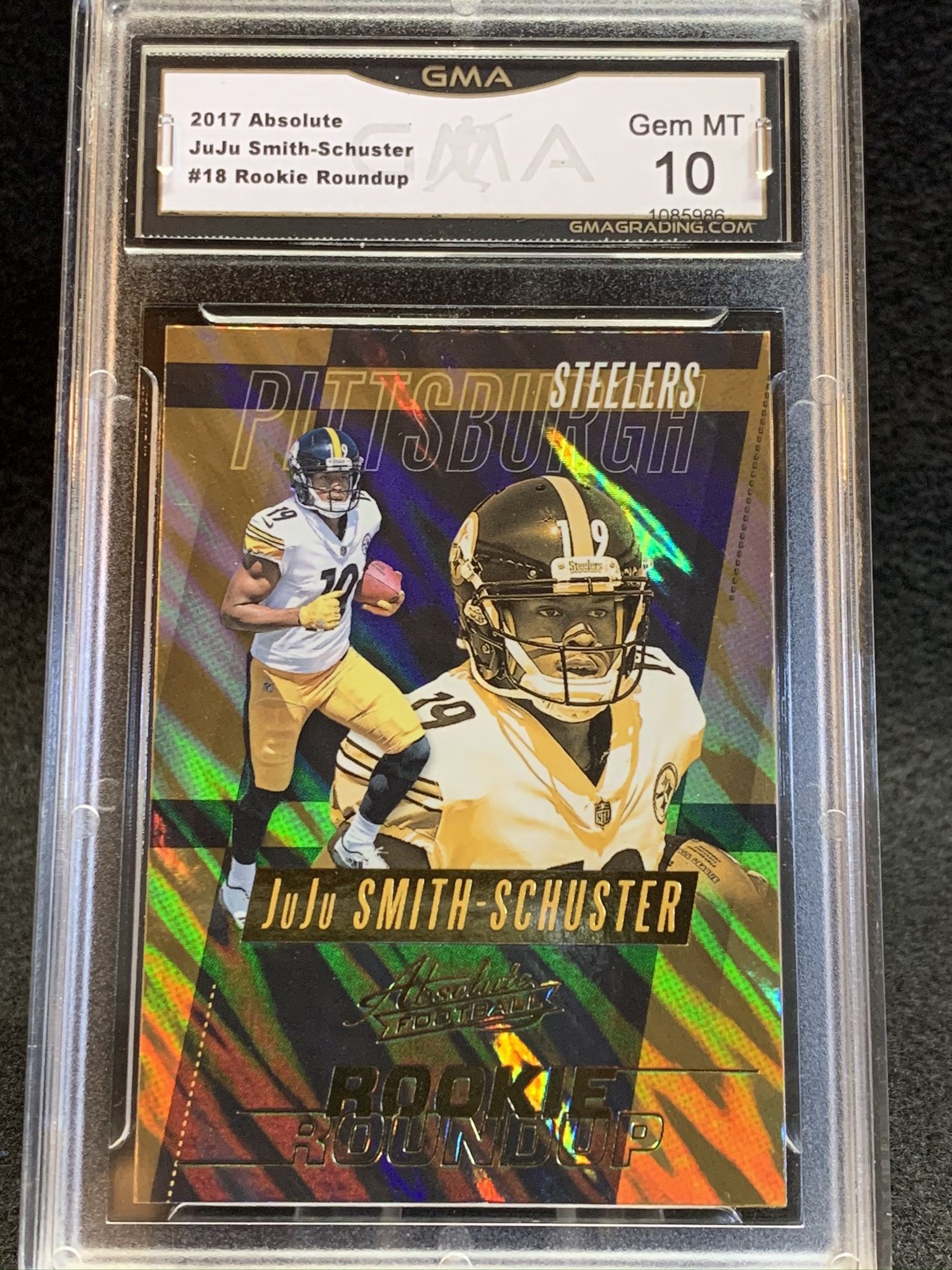 2017 Absolute 🔥 JuJu Smith-Schuster 🔥 Graded 10 Mint 💎 Rookie Roundup - Steelers / Chiefs /Patriots