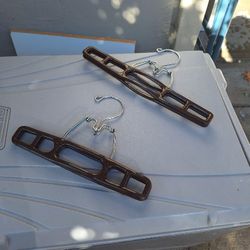 2 Vintage  Brown Plastic Clamp Skirt Or Pants Hangers-$12.00