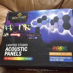 Lights out acoustic lighted studio acoustic panels RGBIC NEW