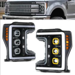17-19 Ford F250 F350 F450 LED DRL Projector Headlights Luces Calaveras Micas Faros Faroles Headlamps Focos