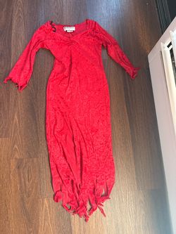 Child Size Medium Red Velvet Halloween Dress