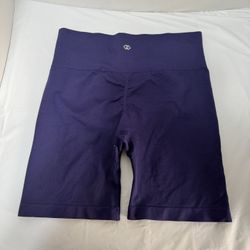 Maxxim Women’s Purple Biker Shorts Size M High Waist Stretch Activewear
