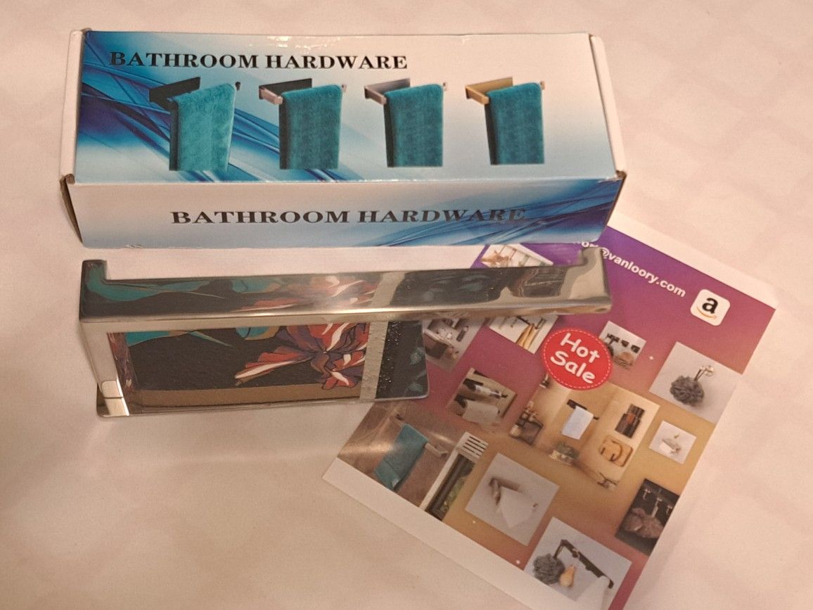 Bathroom Hardware Washcloth Or Towel Bar Holder Silver New