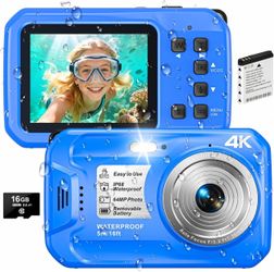 蓝色防水4k相机