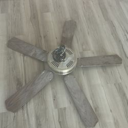 52" Reversible Ceiling Fan - Polished Brass with Oak/Walnut Blades